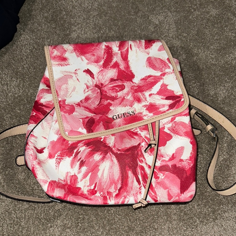 GUESS Floral Pink Backpack